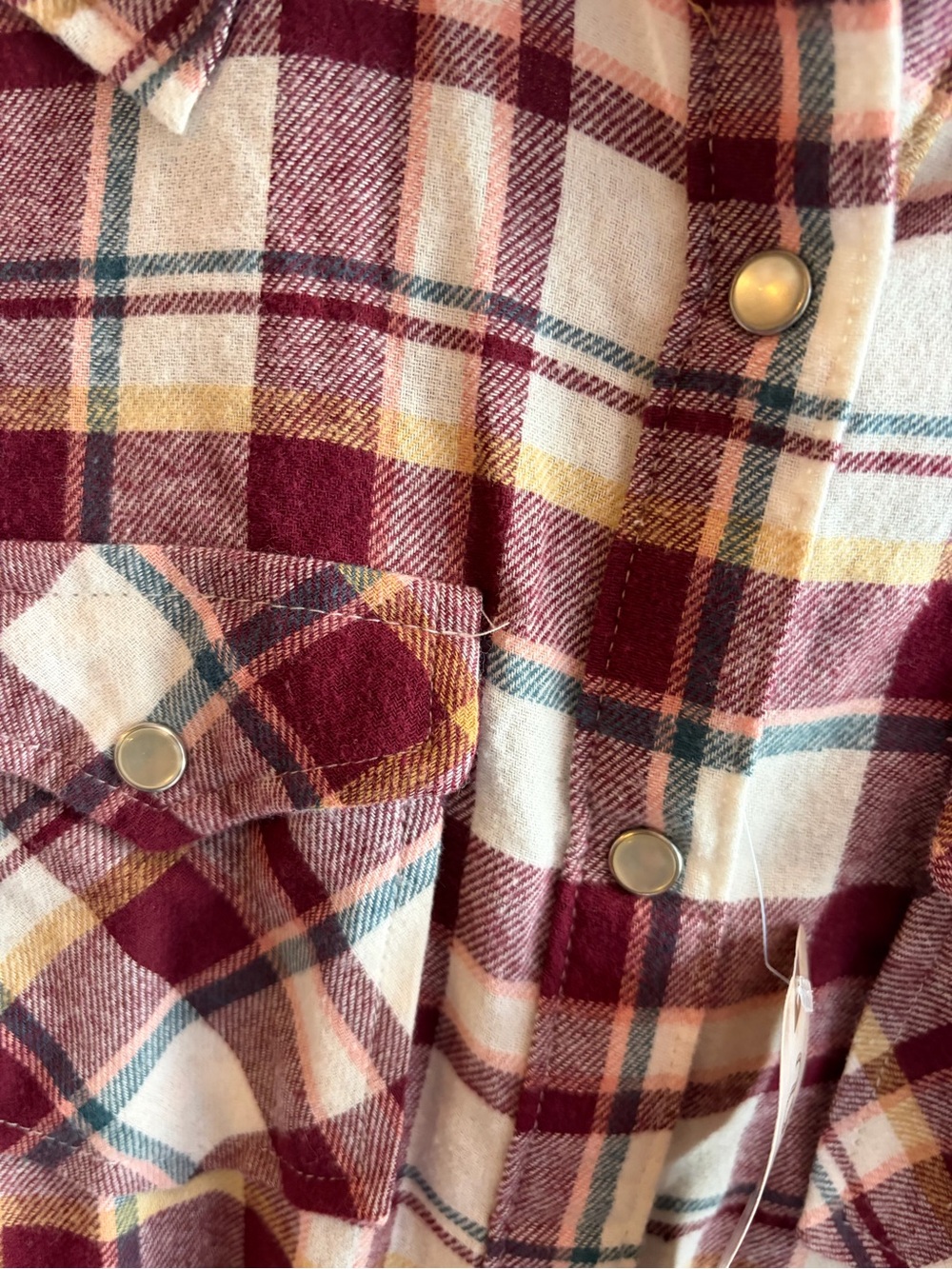 Wrangler NWT Retro Shirt Womens Red Pearl Snap Plaid Flannel Long Sleeve Small - Picture 4 of 7